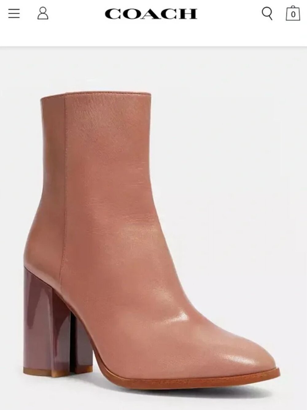 Coach NEW - Women's Leather Brielle Ankle Boots in Dusty Rose 10